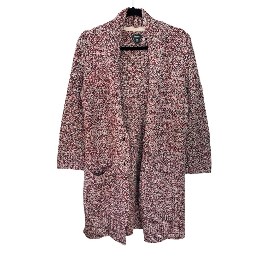 ROOTS Women's Marled Long Cardigan Sweater Red S